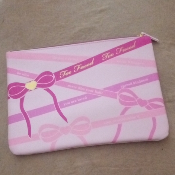 Too Faced Accessories - Too Faced Pink and Lavender Bow Pouch